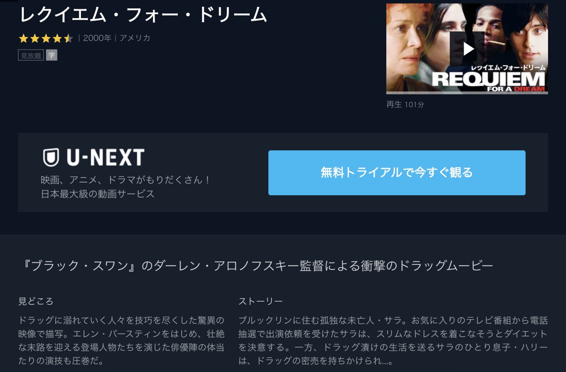 レクイエム フォー ドリームの動画 字幕 吹き替え を無料視聴する方法 海外映画の動画まとめサイト リリックシネマカフェ